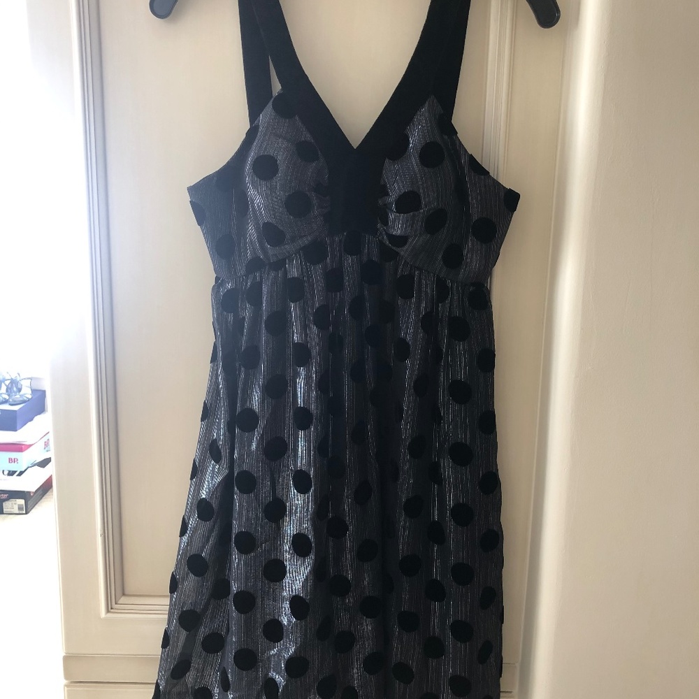 Milly Black Metallic Cocktail Dress